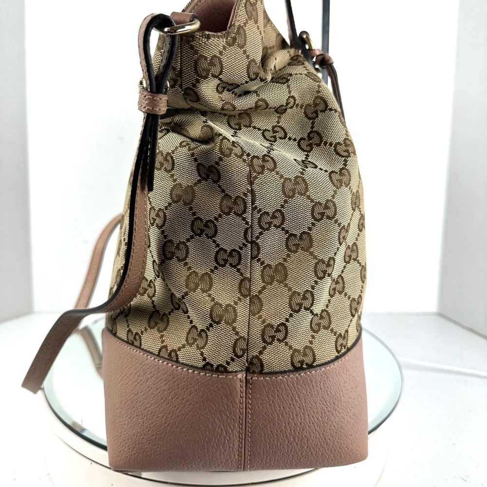 GUCCI LOGO CANVAS JUMBO HOBO 2 WAY BAG ORIGINAL STRAP - Picture 4 of 14